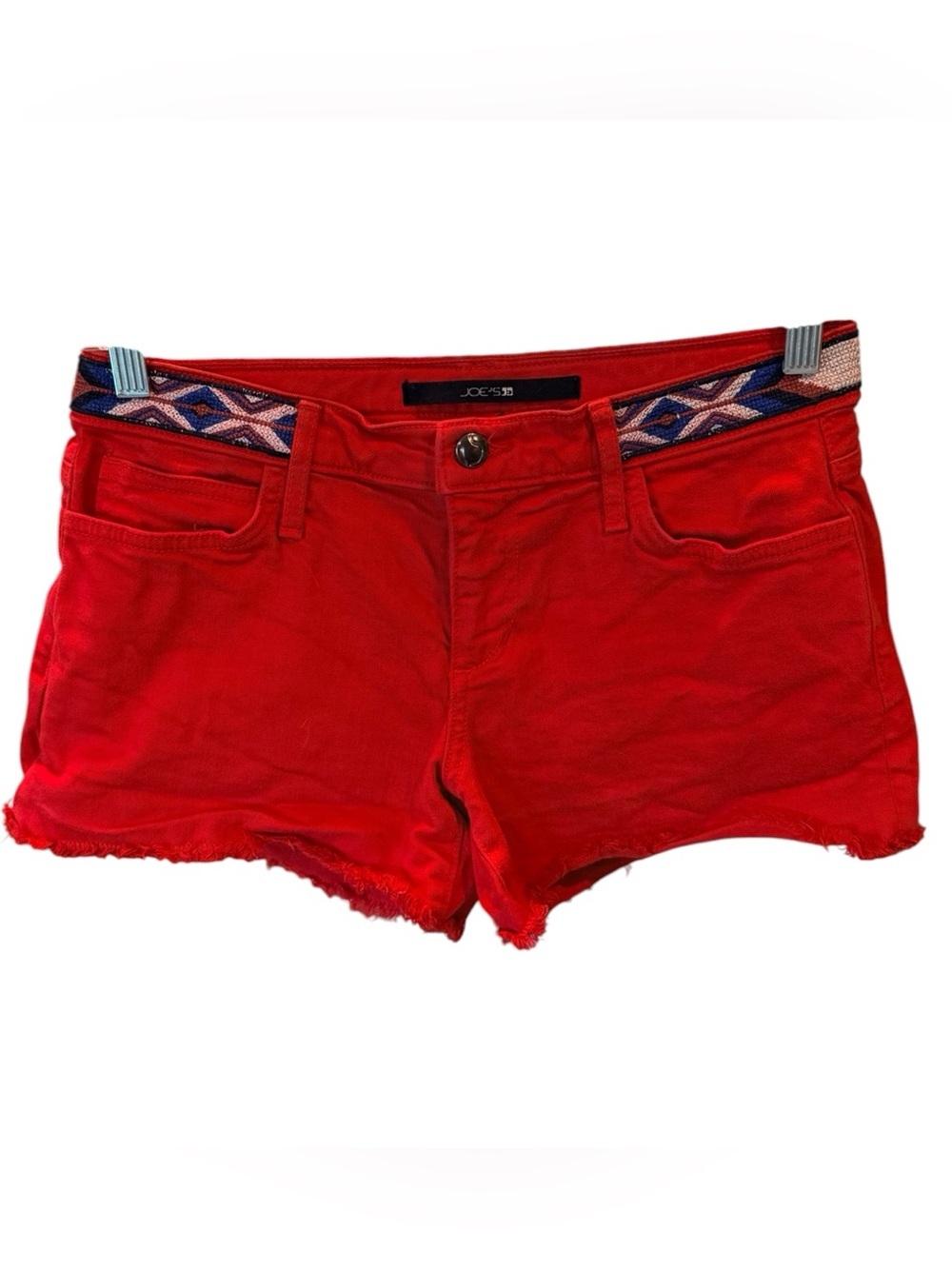 Joe’s Jeans Red White Blue Aztec Waistband Cutoff Shorts Size 27